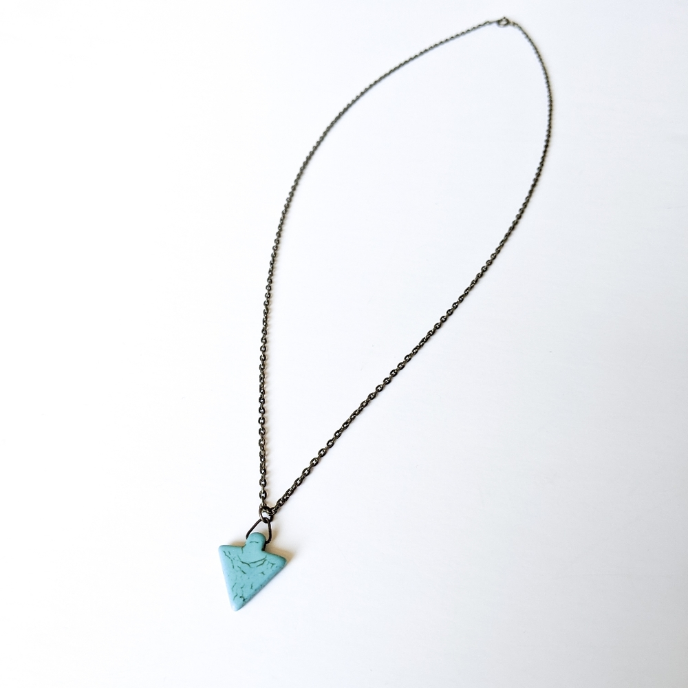 Turquoise Stone Arrow Long Necklace